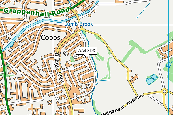 WA4 3DX map - OS VectorMap District (Ordnance Survey) WA4 3DX map - OS VectorMap District (Ordnance Survey)