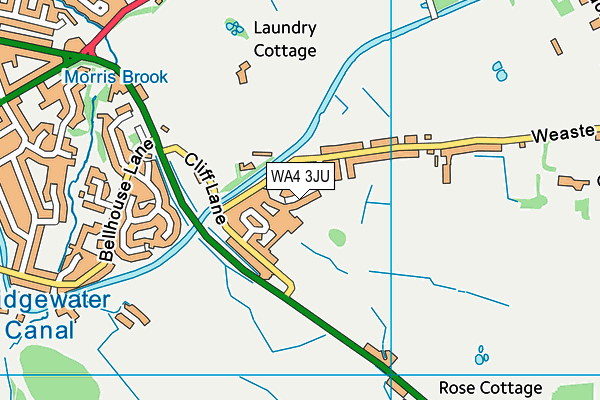 WA4 3JU map - OS VectorMap District (Ordnance Survey)