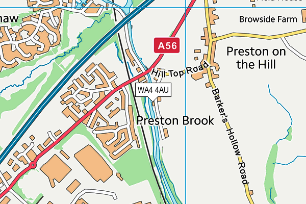 WA4 4AU map - OS VectorMap District (Ordnance Survey)