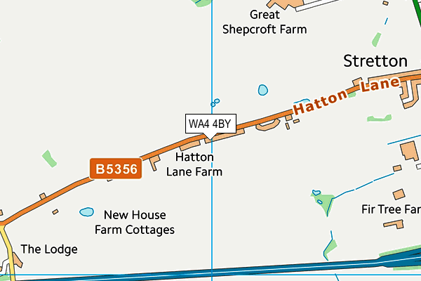 WA4 4BY map - OS VectorMap District (Ordnance Survey)