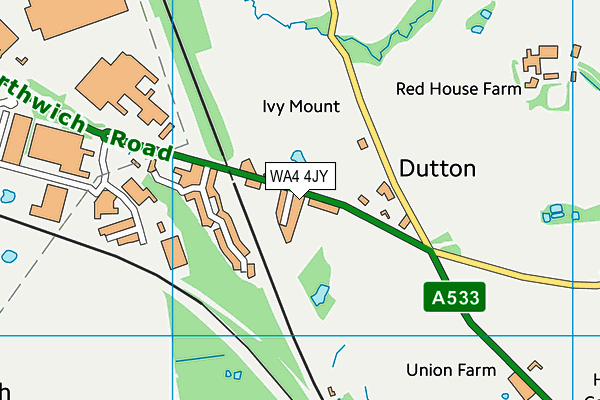 WA4 4JY map - OS VectorMap District (Ordnance Survey) WA4 4JY map - OS VectorMap District (Ordnance Survey)