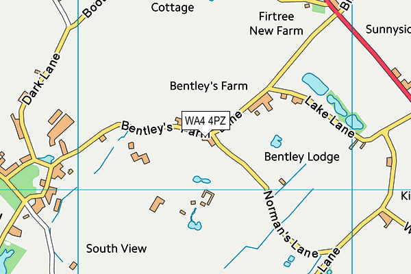 WA4 4PZ map - OS VectorMap District (Ordnance Survey) WA4 4PZ map - OS VectorMap District (Ordnance Survey)