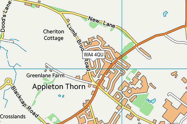 WA4 4QU map - OS VectorMap District (Ordnance Survey) WA4 4QU map - OS VectorMap District (Ordnance Survey)