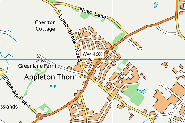 WA4 4QX map - OS VectorMap District (Ordnance Survey) WA4 4QX map - OS VectorMap District (Ordnance Survey)