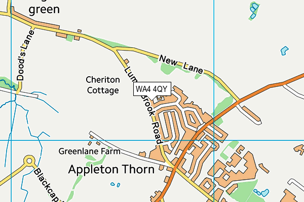 WA4 4QY map - OS VectorMap District (Ordnance Survey) WA4 4QY map - OS VectorMap District (Ordnance Survey)