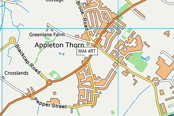 WA4 4RT map - OS VectorMap District (Ordnance Survey) WA4 4RT map - OS VectorMap District (Ordnance Survey)