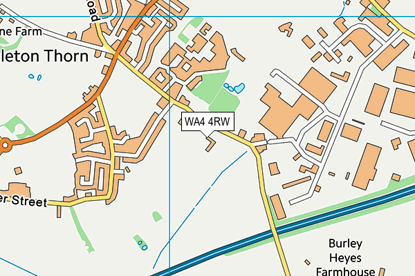 WA4 4RW map - OS VectorMap District (Ordnance Survey) WA4 4RW map - OS VectorMap District (Ordnance Survey)
