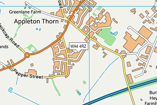 WA4 4RZ map - OS VectorMap District (Ordnance Survey) WA4 4RZ map - OS VectorMap District (Ordnance Survey)