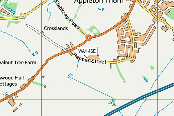 WA4 4SE map - OS VectorMap District (Ordnance Survey) WA4 4SE map - OS VectorMap District (Ordnance Survey)