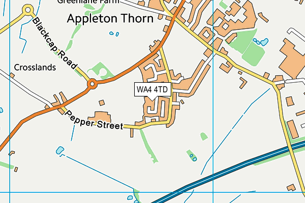 WA4 4TD map - OS VectorMap District (Ordnance Survey) WA4 4TD map - OS VectorMap District (Ordnance Survey)