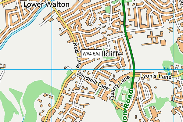 WA4 5AJ map - OS VectorMap District (Ordnance Survey)