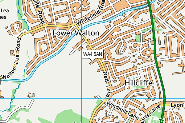 WA4 5AN map - OS VectorMap District (Ordnance Survey) WA4 5AN map - OS VectorMap District (Ordnance Survey)