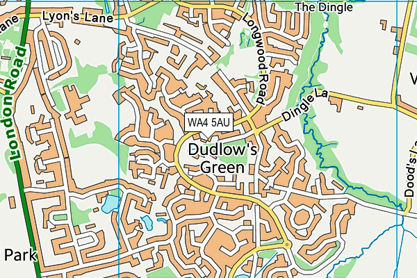 WA4 5AU map - OS VectorMap District (Ordnance Survey) WA4 5AU map - OS VectorMap District (Ordnance Survey)