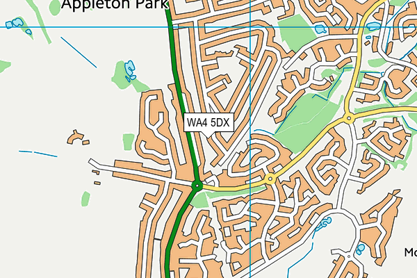 WA4 5DX map - OS VectorMap District (Ordnance Survey) WA4 5DX map - OS VectorMap District (Ordnance Survey)