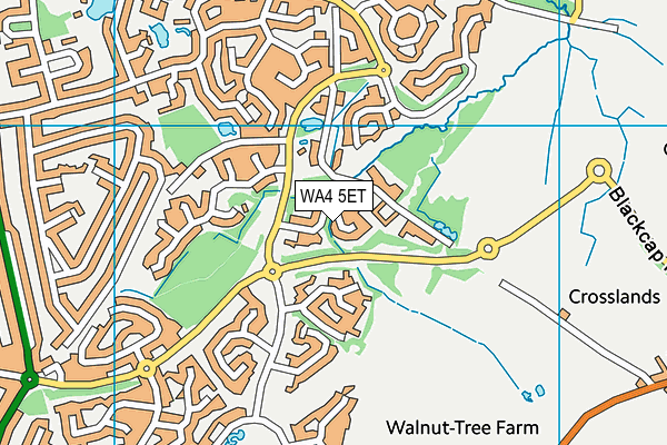 WA4 5ET map - OS VectorMap District (Ordnance Survey) WA4 5ET map - OS VectorMap District (Ordnance Survey)