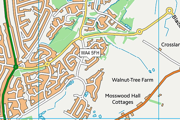 WA4 5FH map - OS VectorMap District (Ordnance Survey) WA4 5FH map - OS VectorMap District (Ordnance Survey)
