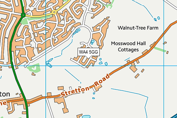 WA4 5GG map - OS VectorMap District (Ordnance Survey) WA4 5GG map - OS VectorMap District (Ordnance Survey)