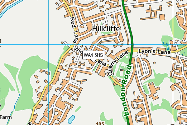 WA4 5HS map - OS VectorMap District (Ordnance Survey) WA4 5HS map - OS VectorMap District (Ordnance Survey)