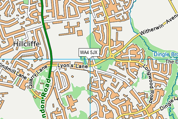 WA4 5JX map - OS VectorMap District (Ordnance Survey) WA4 5JX map - OS VectorMap District (Ordnance Survey)