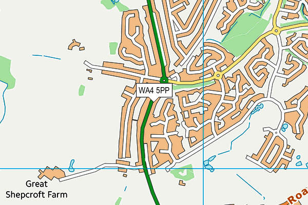 WA4 5PP map - OS VectorMap District (Ordnance Survey) WA4 5PP map - OS VectorMap District (Ordnance Survey)