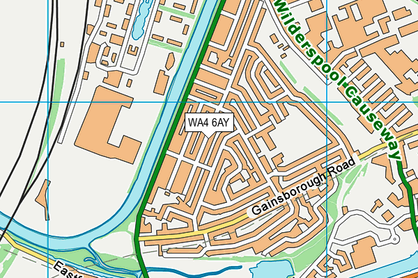 WA4 6AY map - OS VectorMap District (Ordnance Survey) WA4 6AY map - OS VectorMap District (Ordnance Survey)