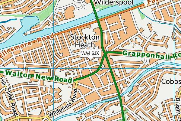 WA4 6JX map - OS VectorMap District (Ordnance Survey) WA4 6JX map - OS VectorMap District (Ordnance Survey)