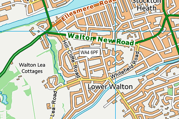 WA4 6PF map - OS VectorMap District (Ordnance Survey)