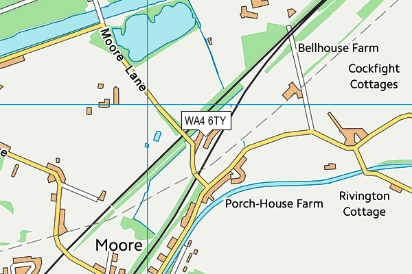 WA4 6TY map - OS VectorMap District (Ordnance Survey)