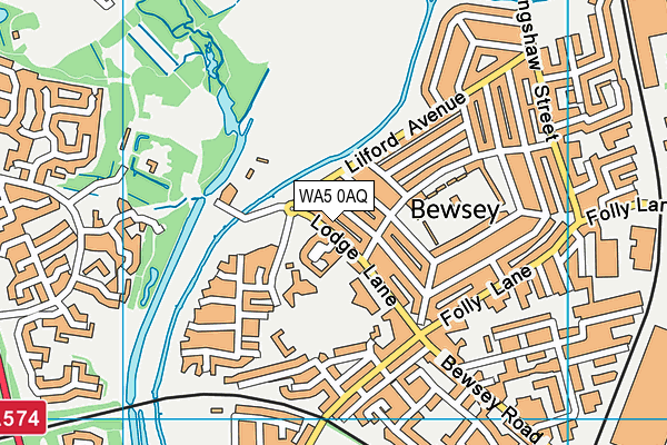 WA5 0AQ map - OS VectorMap District (Ordnance Survey) WA5 0AQ map - OS VectorMap District (Ordnance Survey)