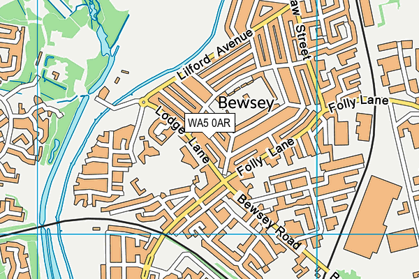 WA5 0AR map - OS VectorMap District (Ordnance Survey)