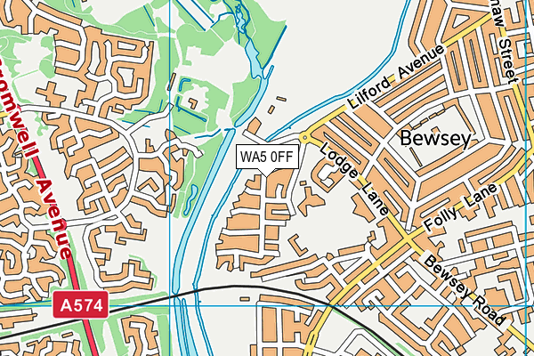 WA5 0FF map - OS VectorMap District (Ordnance Survey) WA5 0FF map - OS VectorMap District (Ordnance Survey)