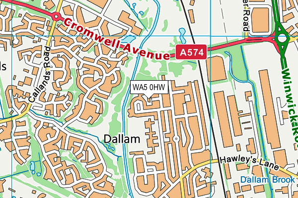 WA5 0HW map - OS VectorMap District (Ordnance Survey) WA5 0HW map - OS VectorMap District (Ordnance Survey)