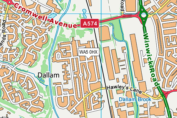 WA5 0HX map - OS VectorMap District (Ordnance Survey) WA5 0HX map - OS VectorMap District (Ordnance Survey)