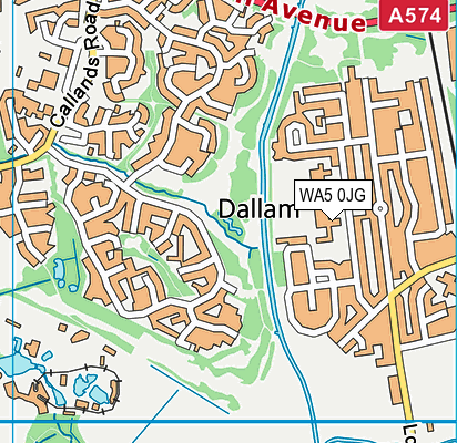 WA5 0JG map - OS VectorMap District (Ordnance Survey) WA5 0JG map - OS VectorMap District (Ordnance Survey)