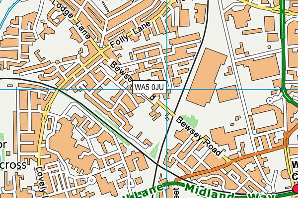 WA5 0JU map - OS VectorMap District (Ordnance Survey) WA5 0JU map - OS VectorMap District (Ordnance Survey)