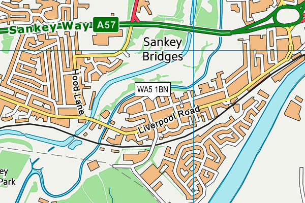 WA5 1BN map - OS VectorMap District (Ordnance Survey)