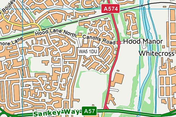 WA5 1DU map - OS VectorMap District (Ordnance Survey)