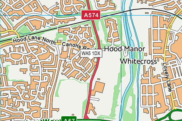 WA5 1DX map - OS VectorMap District (Ordnance Survey) WA5 1DX map - OS VectorMap District (Ordnance Survey)