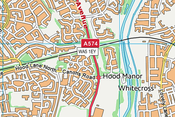 WA5 1EY map - OS VectorMap District (Ordnance Survey) WA5 1EY map - OS VectorMap District (Ordnance Survey)