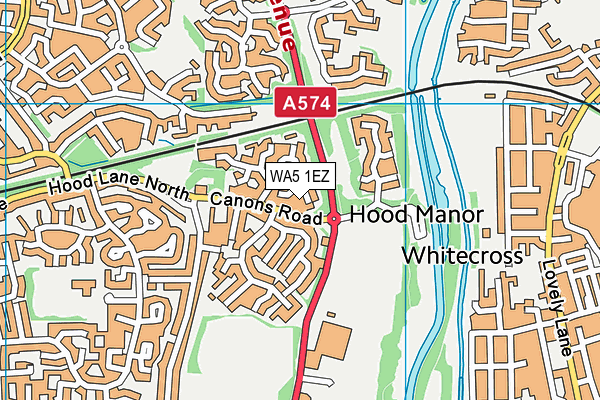 WA5 1EZ map - OS VectorMap District (Ordnance Survey)