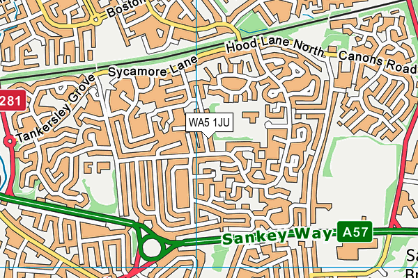 WA5 1JU map - OS VectorMap District (Ordnance Survey) WA5 1JU map - OS VectorMap District (Ordnance Survey)