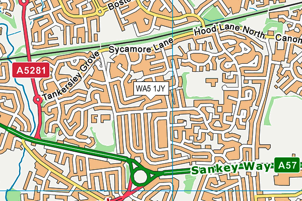 WA5 1JY map - OS VectorMap District (Ordnance Survey) WA5 1JY map - OS VectorMap District (Ordnance Survey)
