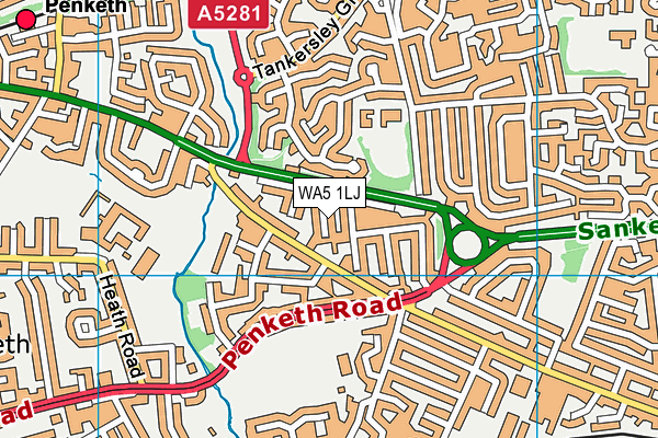 WA5 1LJ map - OS VectorMap District (Ordnance Survey) WA5 1LJ map - OS VectorMap District (Ordnance Survey)