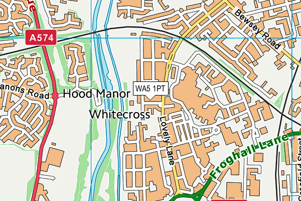 WA5 1PT map - OS VectorMap District (Ordnance Survey) WA5 1PT map - OS VectorMap District (Ordnance Survey)