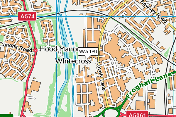 WA5 1PU map - OS VectorMap District (Ordnance Survey) WA5 1PU map - OS VectorMap District (Ordnance Survey)