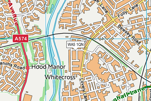 WA5 1QN map - OS VectorMap District (Ordnance Survey) WA5 1QN map - OS VectorMap District (Ordnance Survey)
