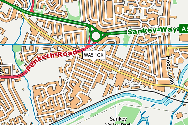 WA5 1QX map - OS VectorMap District (Ordnance Survey) WA5 1QX map - OS VectorMap District (Ordnance Survey)