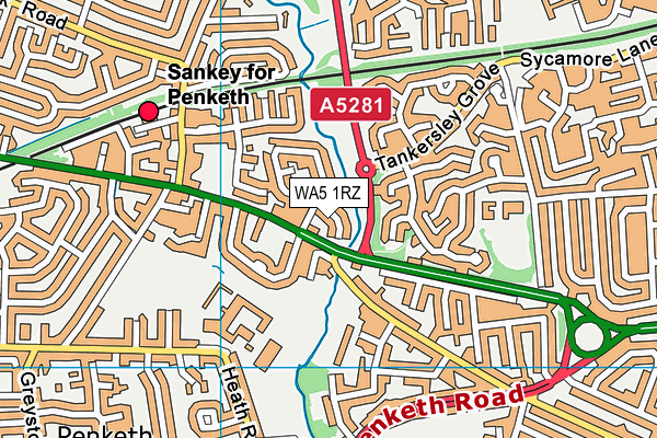WA5 1RZ map - OS VectorMap District (Ordnance Survey) WA5 1RZ map - OS VectorMap District (Ordnance Survey)