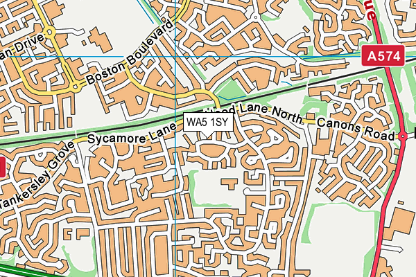 WA5 1SY map - OS VectorMap District (Ordnance Survey) WA5 1SY map - OS VectorMap District (Ordnance Survey)