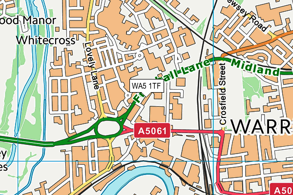 WA5 1TF map - OS VectorMap District (Ordnance Survey) WA5 1TF map - OS VectorMap District (Ordnance Survey)
